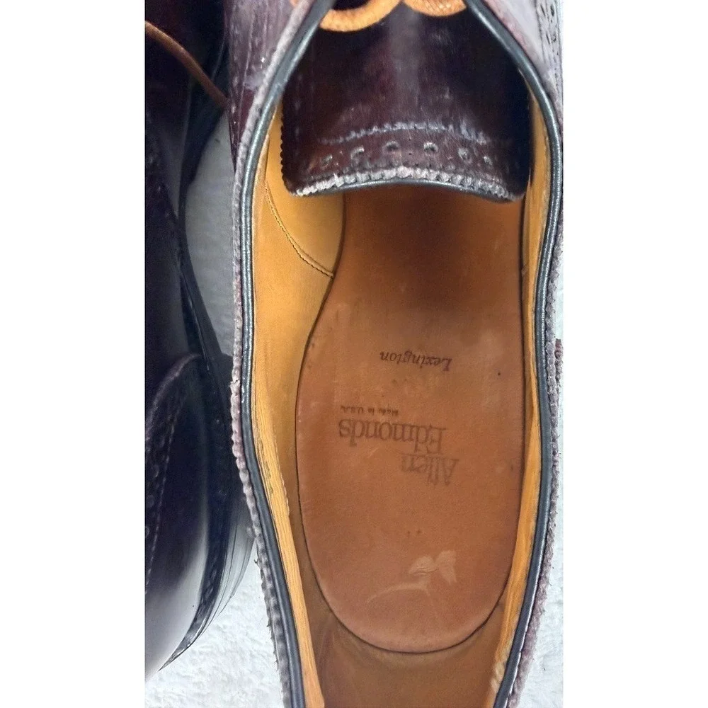 Allen Edmonds Lexington 14 D Burgundy Oxblood Cap Toe Oxford Dress Shoes USA